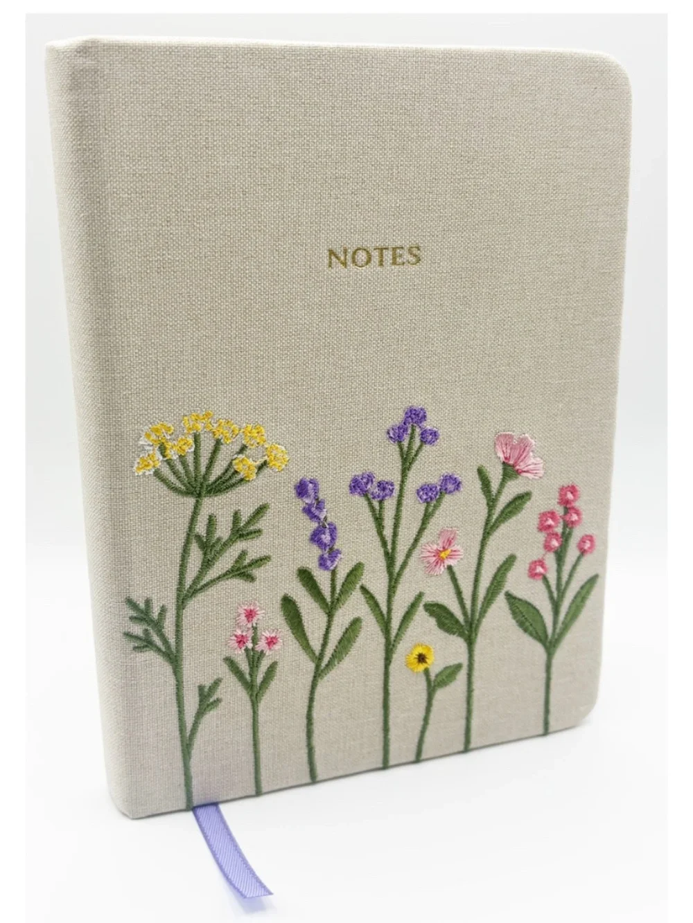 NWT Floral embroidered fabric ruled journal